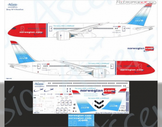 Декаль на самолет Boeing	787-9 Norwegian (Unicef)