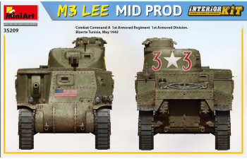 Сборная модель Американский танк M3 LEE с интерьером