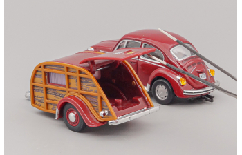 (Б/У) VOLKSWAGEN Beetle с прицепом, dark red