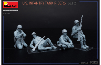 Сборная модель фигурки американские пехотинцы на танке / Usa Infantry Tank Riders Military Figures
