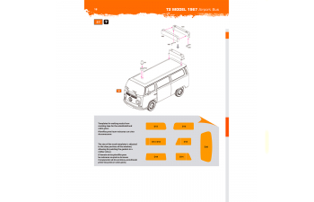 Сборная модель VOLKSWAGEN T2 автобус для аэропорта 1967 года / T2 Model 1967 Airport Bus