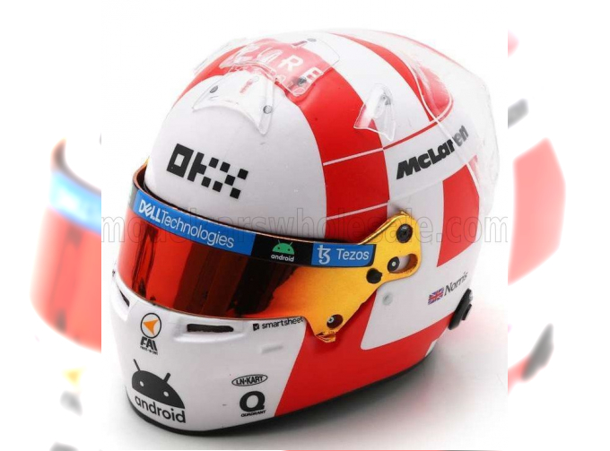 BELL HELMET F1 Casco Helmet Mclaren Mcl60 Team Mclaren N4 Monaco Gp (2023) Lando Norris, White Red