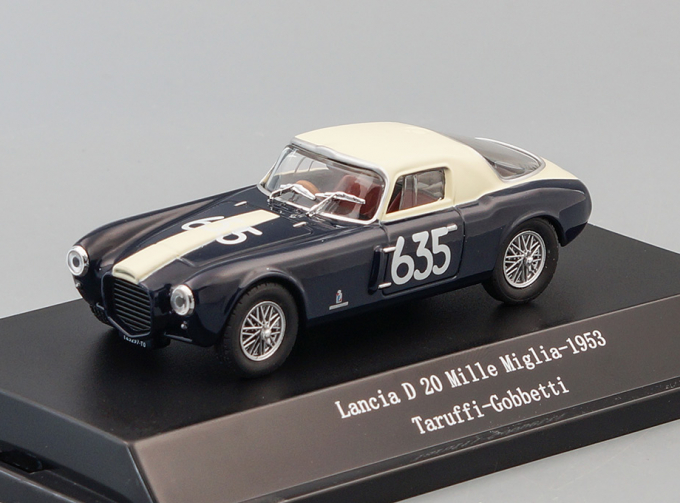 LANCIA D 20 Mille Miglia Taruffi-Gobbetti #635 (1953), dark blue / beige