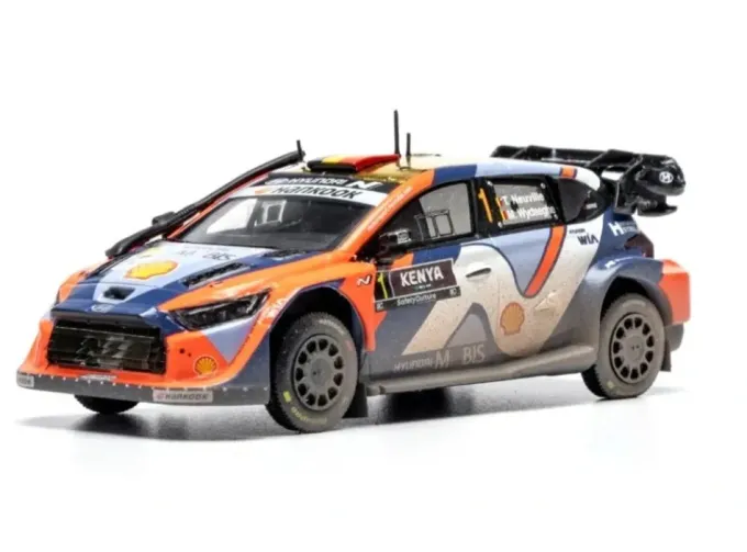 HYUNDAI i20 N RALLY1 TEAM SHELL MOBIS WRT №1 3rd (dirty version) RALLY KENYA SAFARI (2025) THIERRY NEUVILLE - MARTIJN WYDAEGHE