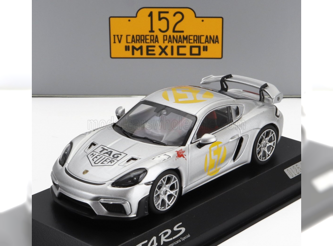 PORSCHE 718 (982) Cayman Gt4 Rs №152 Tribute Rally Panamericana Livery (2024), Silver