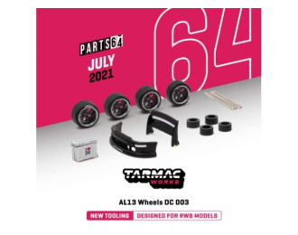 AL13 Wheels DC 003 Designed for RWB ModelsChrome / Gun metal Package includes: 4x Rims4x Tires 2x Regular Axis2X Cambered Axis1 set of spacerRWB accessories Suitcase, RWB 993 front bumper, Double Deck Rear Wing