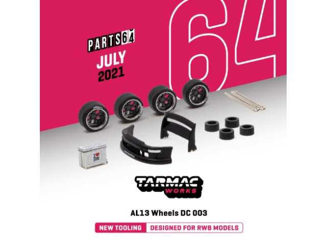 AL13 Wheels DC 003 Designed for RWB ModelsChrome / Gun metal Package includes: 4x Rims4x Tires 2x Regular Axis2X Cambered Axis1 set of spacerRWB accessories Suitcase, RWB 993 front bumper, Double Deck Rear Wing