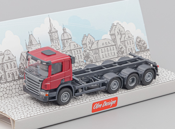 SCANIA P 8х2/4 контейнеровоз 20", вишнёвый