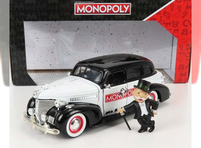 CHEVROLET Master With Mr. Monopoly Figure 1939, White Black