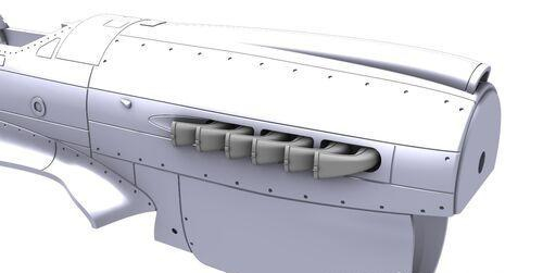 P-40K/M/N Warhawk Late Type Fishtail Exhausts