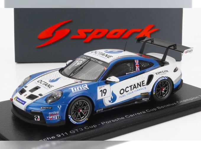 PORSCHE 911 991-2 Gt3 Octani №19 Champion Benelux Porsche Carrera Cup Season (2022) H.King, Black Blue White