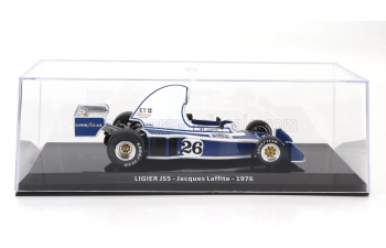 LIGIER F1 Js5 №26 Season (1976) Jacques Laffite - Con Vetrina - With Showcase, Light Blue White