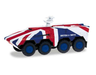 GTK Boxer British Army, demonstration vehicle, blue/red/white