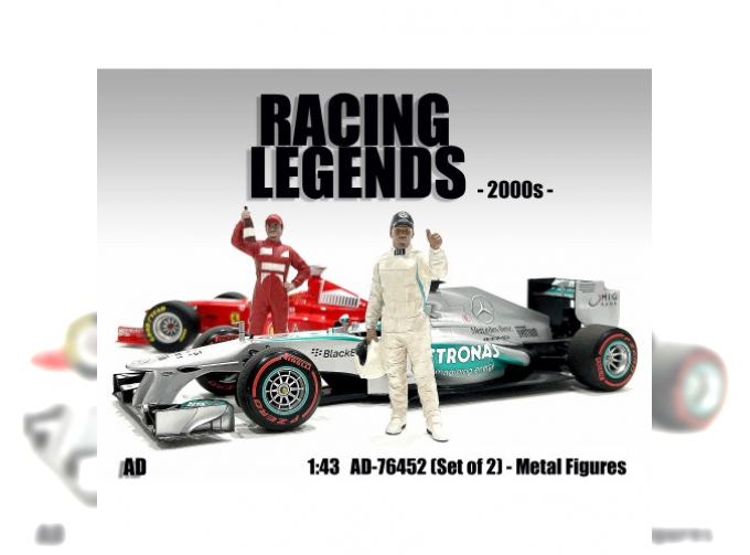 FIGURES SET 2X MAN RACING LEGEND 2000s, WHITE RED