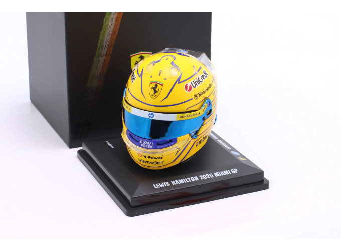 MINI HELMET Lewis Hamilton Scuderia Ferrari №44 Miami GP Formula 1 (2025)