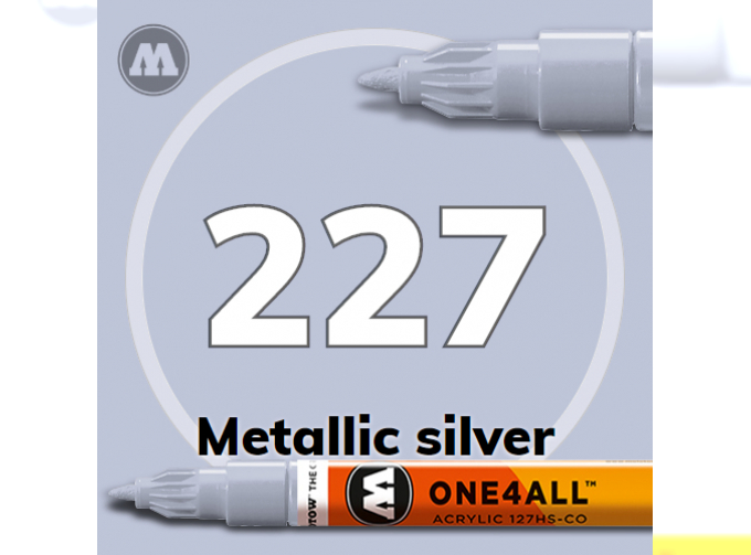 Маркер MOLOTOW ONE4ALL 127HS-CO METALLIC 227 Серебро 1,5 мм