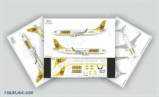 Декаль на самолёт Boeng 737-8 MAX Buzz Arlines (By Ryanair)