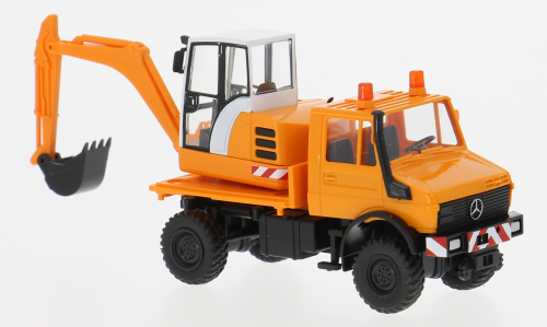 MERCEDES-BENZ Unimog с экскаватором (1975), оранжевый