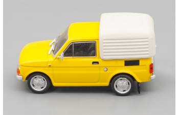 FIAT 126P Bombel, Kultowe Auta 124, yellow / white