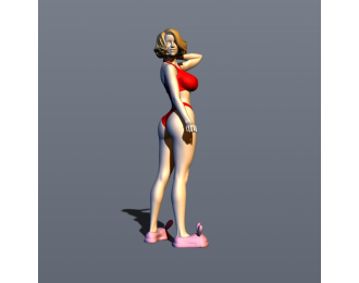 Фигура Девушка в тапочках, окрашенная