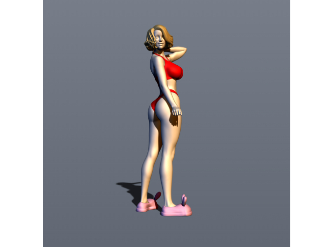 Фигура Девушка в тапочках, окрашенная