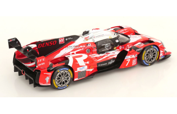 TOYOTA GR010 Hybrid #7 Mike Conway/Kamui Kobayashi/Nyck de Vries 5th 24h LeMans Toyota Gazoo Racing 40 years LeMans Toyota Retro Livery (2025), red/white 