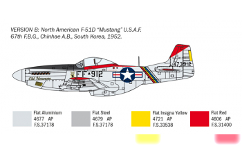 Сборная модель Самолет North American F-51 D KOREAN WAR