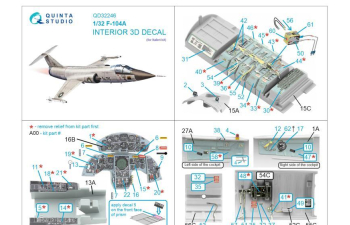 3D Декаль интерьера кабины F-104A (Italeri)