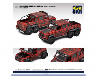 MERCEDES-BENZ G63 AMG 6X6 Flame Camouflage, red