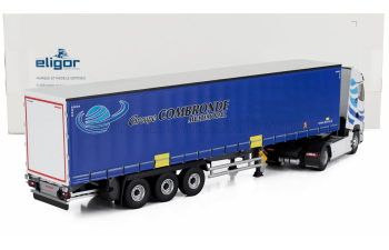 RENAULT T-high Truck Telonato Combronde Transports (2023), White Blue