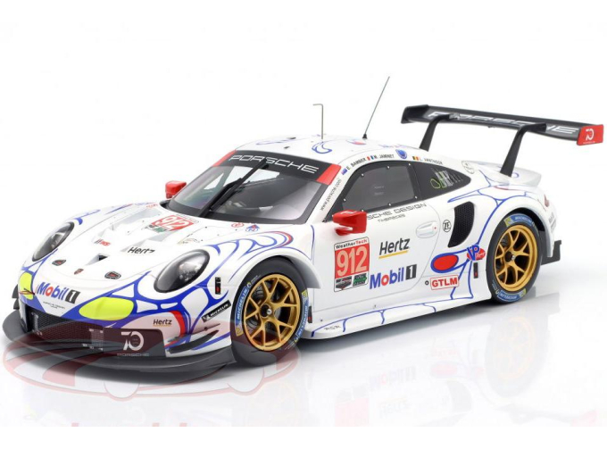 PORSCHE 911 RSR #912 2nd GTLM-CLASS Petit LE Mans Earl Bamber - Laurens Vanthoor - Mathieu Jaminet (2018), white