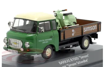 BARKAS B1000 With Simson Service Schwalbe Kr51/1 (1965), Green Brown