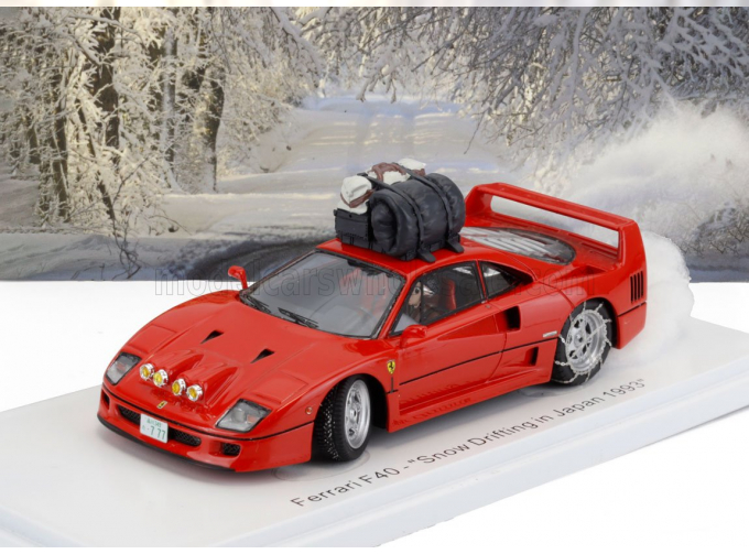 FERRARI F40 Snow Drifting In Japan With Pilot Driver (1993), Red