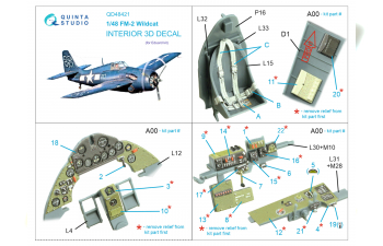 3D Декаль интерьера кабины FM-2 Wildcat (Eduard)