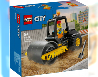 AMMANN Lego City - Stone Crusher Roll - Utility Compactor - Rullo Compressore - 78 Pezzi - 78 Pieces, Grey Yellow