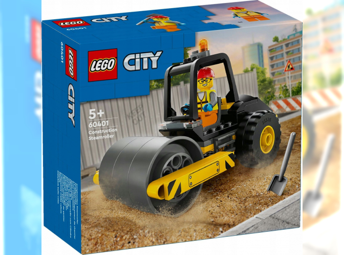 AMMANN Lego City - Stone Crusher Roll - Utility Compactor - Rullo Compressore - 78 Pezzi - 78 Pieces, Grey Yellow