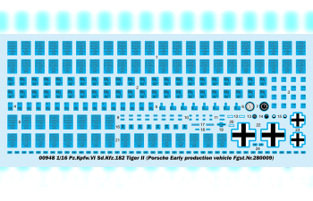 Сборная модель Немецкий танк Pz.Kpfw.VI Sd.Kfz.182 Tiger II (ранний выпуск Porsche Fgst.Nr.280009)