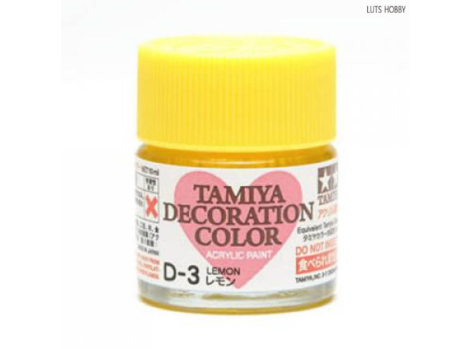 Краска акриловая DECORATION D-3 Lemon (лимонный), 10 мл