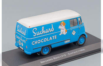 MERCEDES BENZ L319 Van Chocolate Suchard (1968), Light Blue White