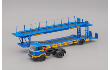 UNIC MZ36 TCA cabine Auteuil + semi porte-autos, blue / yellow