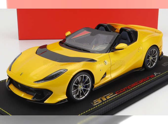 FERRARI 812 Competizione A Spider (2022) - Con Vetrina - With Showcase, Giallo Tristrato - Yellow Met