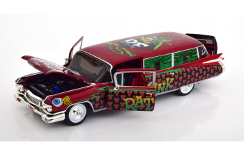 CADILLAC Eldorado Hearse Rat Fink (1959), red metallic