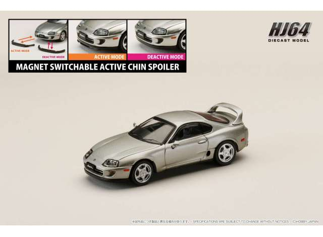 Toyota Supra RZ (JZA80) with Active Spoiler Parts, silver metallic graphite