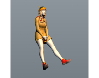 Фигура Девушка сидит на капоте, окрашенная