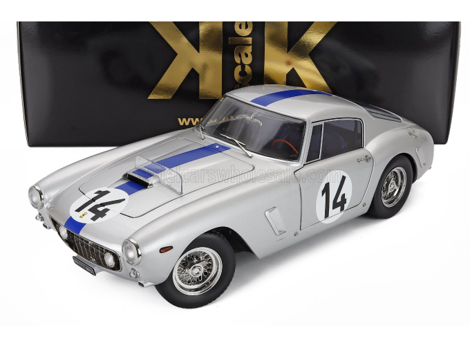 FERRARI 250GT SWB 3.0L V12 Coupe Team Noblet №14 3rd 24h Le Mans (1961) Pierre Noblet - Jean Guichet, silver / blue