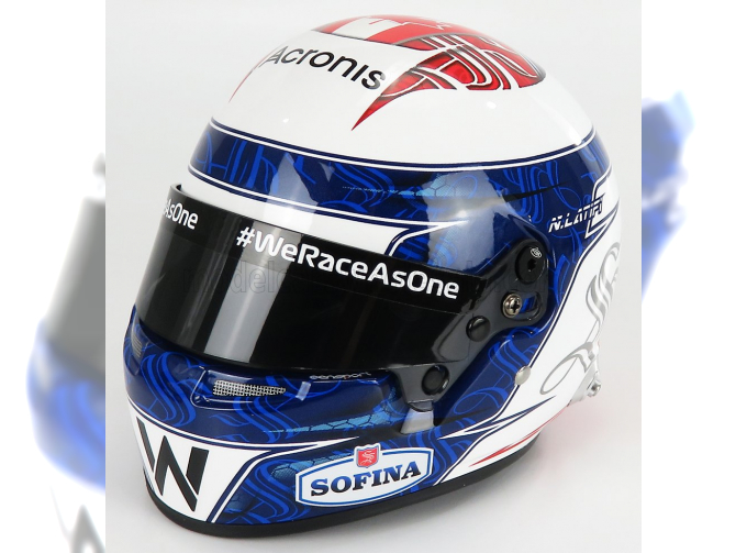 BELL HELMET F1 Casco Helmet Williams Fw43b Mercedes M12 Eq Power+ Team Williams Racing N 6 Bahrain Gp (2021) Nicholas Latifi, White Blue Red