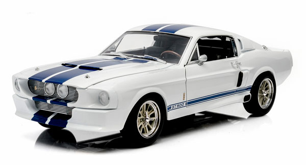FORD Mustang Shelby GT-500 (1967), white with blue stripes