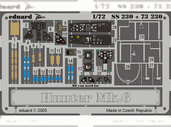 Ss230 Цветное фототравление для Hunter Mk.6