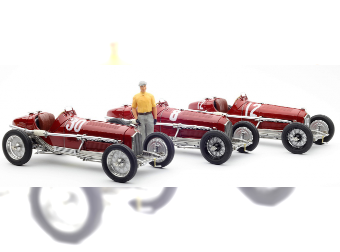 ALFA ROMEO Tipo B (P3) set with 3 modelcars, Nuvolari (1932)