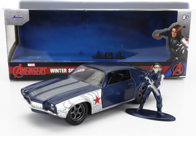 CHEVROLET Camaro Coupe (1973) With Winter Soldier Figure, Blue Silver